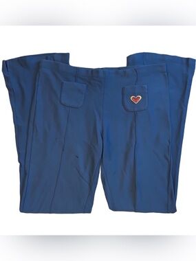90s Vintage Roxy Heart Shaped Logo Pants Blue Yellow Red M Comfy Lounge Retro